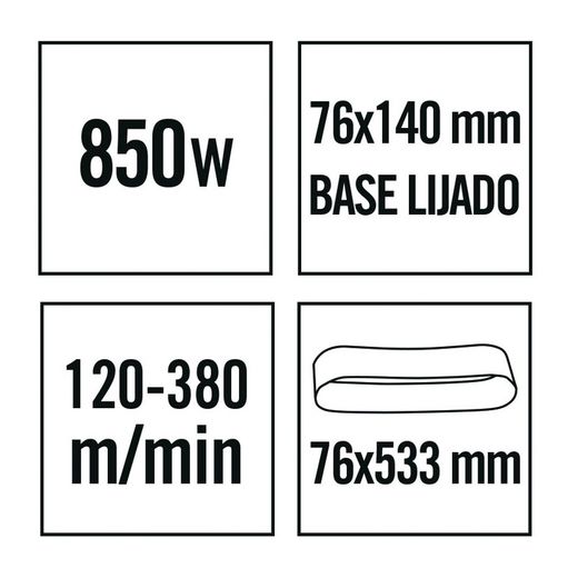 Lijadora banda. Marca RATIO Modelo LR850NM. 850W.
