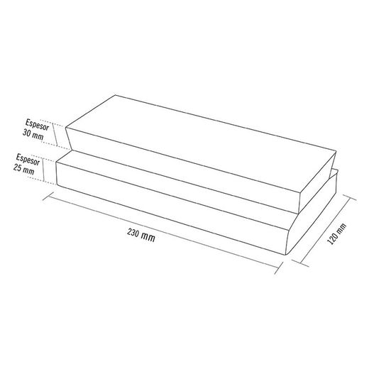 Llana Rectang.Poliet.Rect.230x120mm
