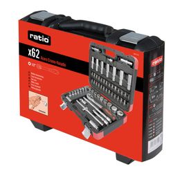 Maletin Herr.62 Piezas 1/2" Chromo Vanadio Ratio