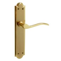 Manilla Puerta Con Placa Latón 45xh242mm