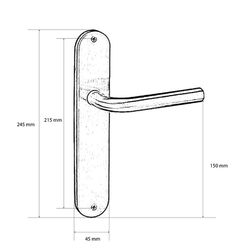 Manilla Puerta Con Placa Tornillo 45x245 Mm Inox