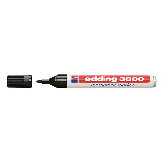Marcador Perm.Edding 3000 Negro Cja.10u