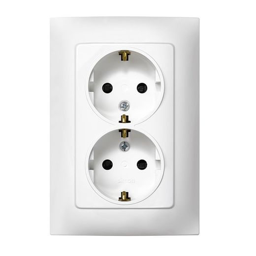 Mecanismo De Empotrar Doble Base Enchufe Serie 10 Blanco