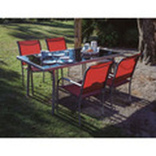 Mesa Brasil. Acero 160 Cm. Plata