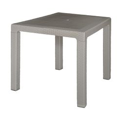 Mesa Imit.Ratan Resin 80x80xh72 Cm.Taupe