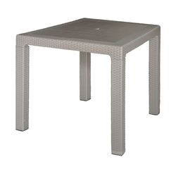 Mesa Imit.Ratan Resin 80x80xh72 Cm.Taupe