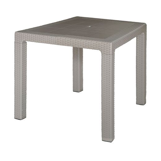 Mesa Imit.Ratan Resin 80x80xh72 Cm.Taupe