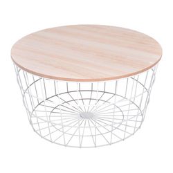 Mesa Madera/Acero Ø 68x34,5 Cm