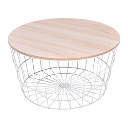Mesa Madera/Acero Ø 68x34,5 Cm