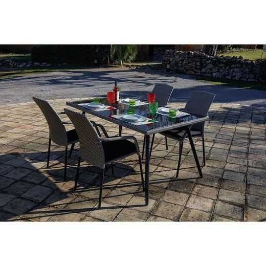 Mesa Ratán Sintético. Modelo Habana. 150X90Cm