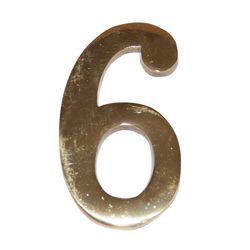 Numero Latón 10 Cm Nº 6. Ehl