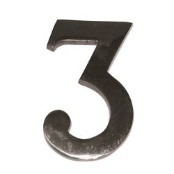 Numero Níquel Mate 10 Cm Nº 3  Ehl