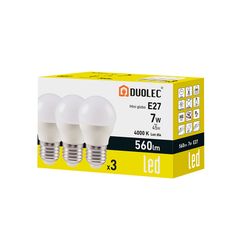 Pack3 Mini Glo Led Duolec 7w 4000k 560lm
