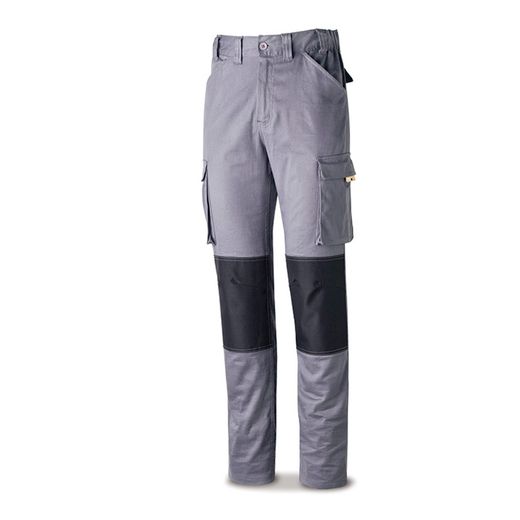 Pantalon Stretch Con Bolsillos Laterales Color Gris Talla 48