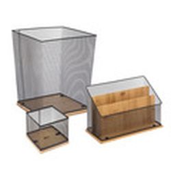 Papelera Oficina Metal/Bambu Havi