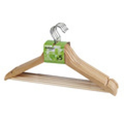 Percha Madera Recta 5 Unidades Habitex