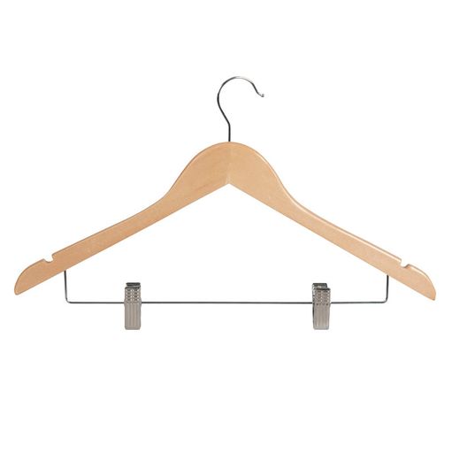 Percha Madera Recta.3 Unidades C/Pinzas Habitex