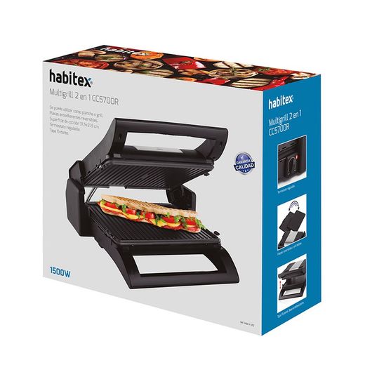 Plancha Multigrill 2 En 1 Modelo Cc5700r 1500w Marca Habitex.