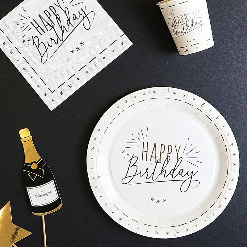 Plato Carton Cumpleaños 6 Un.