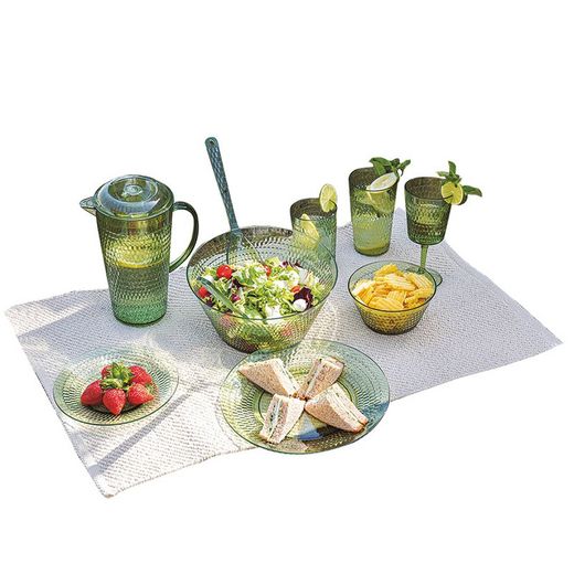 Plato Llano De Poliestileno De 27cm. Color Verde Modelo Viba Quid Arc