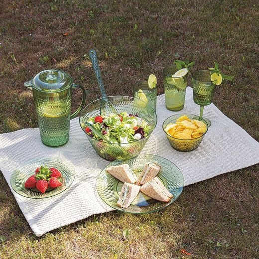 Plato Llano De Poliestileno De 27cm. Color Verde Modelo Viba Quid Arc