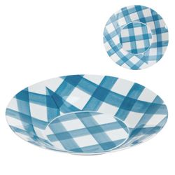 Plato Sopero Melamina Vichy Azul 23Cm.