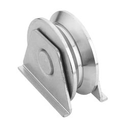 Polea Hierro Angulo "V" Con Soporte 80x20mm