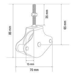 Polea Metalica C/Guarda 6x60. Tuerca