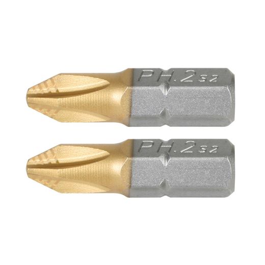 Puntas 25mm.Titanium Phillips Nº2 Jgo.2