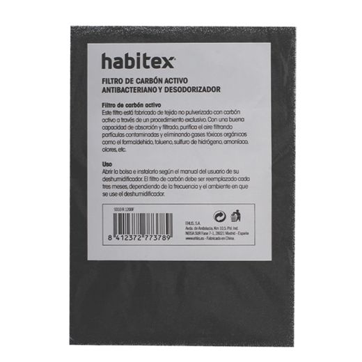 Recambio Filtro Carbon Activo Deshumidificador H1200 Habitex