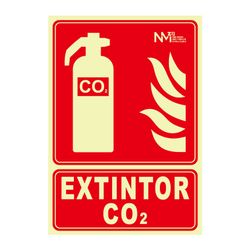 Señal Extintor Co2 Pvc 0,7 210X300Mm