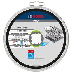 Set 10 Discos Corte Inox/Metal Bosch X-Lock Standard