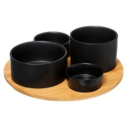Set Aperitivo 5 Piezas Negro / Bambu