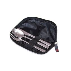 Set Cubiertos Inox Con Funda Iris