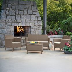 Set Salemo  2 Sill+Sofá+Mesa, Capuchino