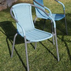 Silla Apilable De Acero / Fibra Color Azul Modelo Basic