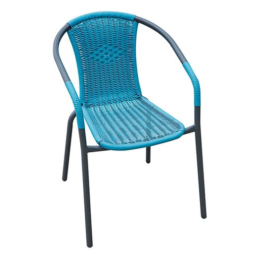 Silla Apilable De Acero / Fibra Color Azul Modelo Basic