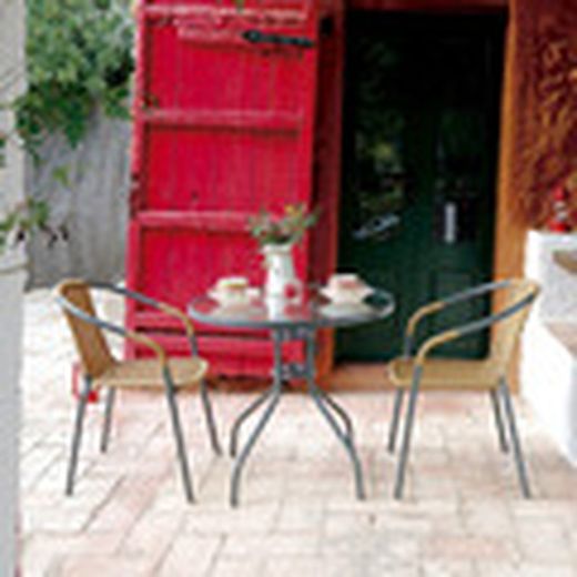 Silla Apilable De Acero / Fibra Color Marron Modelo Basic