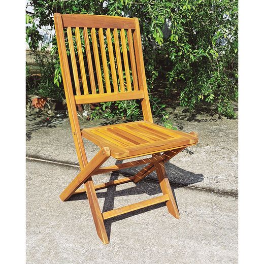 Silla Madera Acacia S/Brazos. 2 Uds.