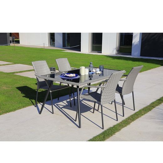 Silla Ratán Sintético. Modelo Habana. Silla con brazos. 67x56xh.90 cm.