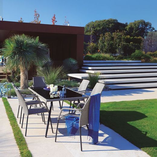 Silla Ratán Sintético. Modelo Habana. Silla con brazos. 67x56xh.90 cm.