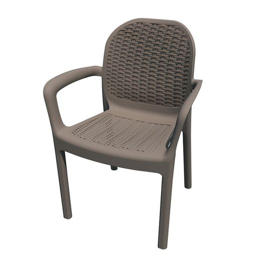Sillón Miranda Imit Ratán Resina Taupe.