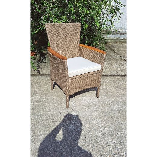 Sillón Modelo Tahití de Ratán/Acero/Madera. 2 Uds