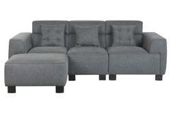 SOFA POLIESTER MADERA MODULAR GRIS