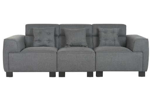 SOFA POLIESTER MADERA MODULAR GRIS