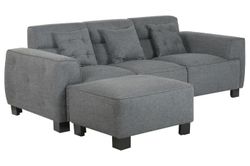 SOFA POLIESTER MADERA MODULAR GRIS