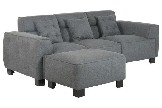 SOFA POLIESTER MADERA MODULAR GRIS