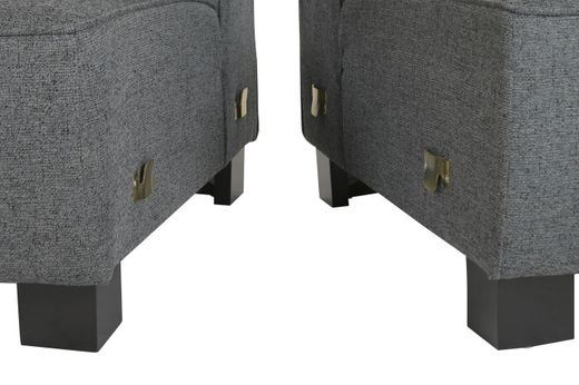 SOFA POLIESTER MADERA MODULAR GRIS