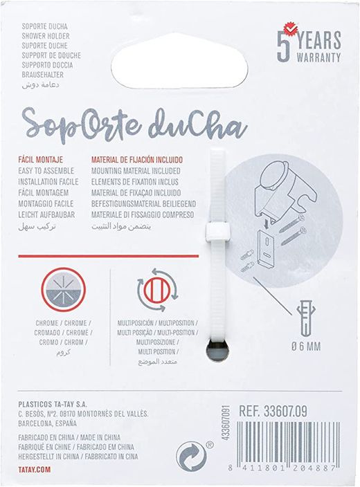 Soporte Ducha Cromado