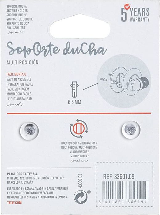 Soporte Ducha Multiposicion Cromo